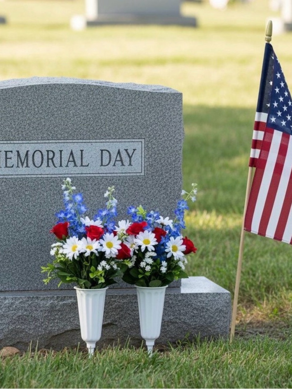 Memorial Day Flower Vase Funeral Celebration Of Life Stakes Pack2 NEW Final Sale